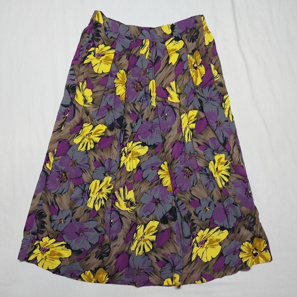 Tochi Vintage Floral Rayon Skirt Blouse Set, Large - Picture 5 of 16